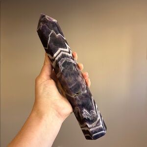 Chevron Amethyst Crystal Tower